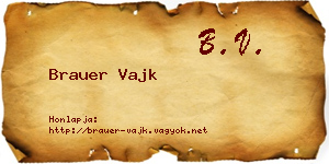 Brauer Vajk névjegykártya